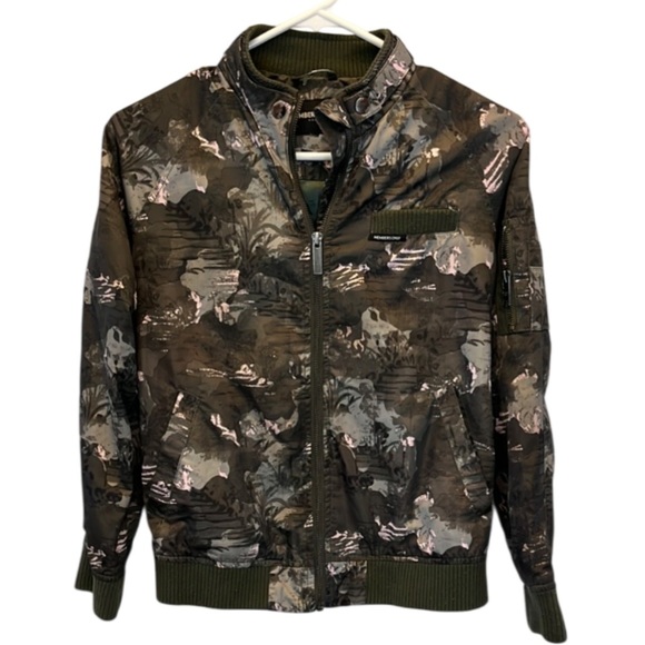 MEMBERS ONLY Satin Camo Pink & Army Green Bomber Jacket- - Picture 1 of 10